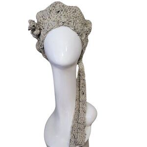 VINTAGE 80's 90's Made With Love By Grandma Crochet Beret Beanie Hat - One Size